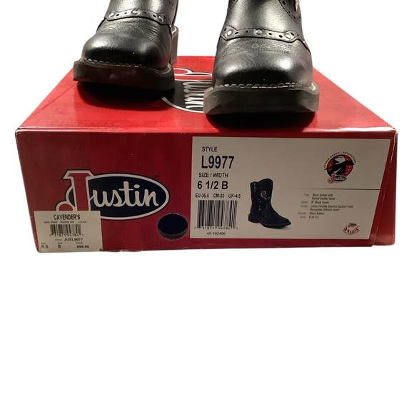 Justin Boots Women's Black Cowboy Boots BRAND NEW W/BOX - Picture 5 of 15